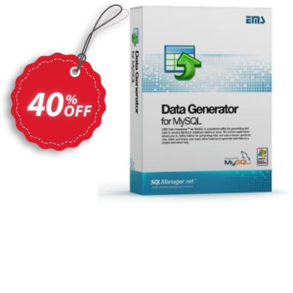 EMS Data Generator for MySQL, Business + Yearly Maintenance Coupon, discount Coupon code EMS Data Generator for MySQL (Business) + 1 Year Maintenance. Promotion: EMS Data Generator for MySQL (Business) + 1 Year Maintenance Exclusive offer 
