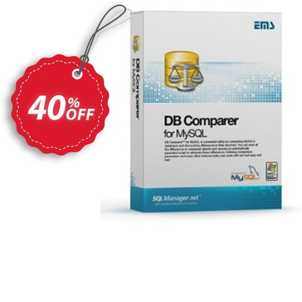 EMS DB Comparer for MySQL, Business + Yearly Maintenance Coupon, discount Coupon code EMS DB Comparer for MySQL (Business) + 1 Year Maintenance. Promotion: EMS DB Comparer for MySQL (Business) + 1 Year Maintenance Exclusive offer 