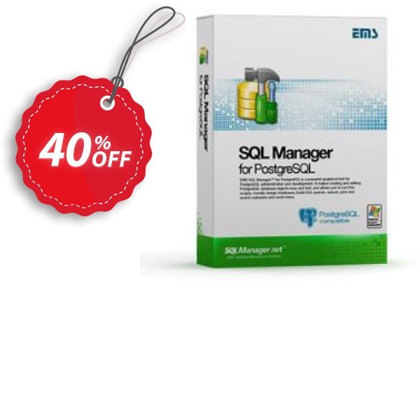 EMS SQL Manager for PostgreSQL, Business + Yearly Maintenance Coupon, discount Apply your reseller coupon code at checkout for stacked savings. Promotion: EMS SQL Manager for PostgreSQL (Business) + 1 Year Maintenance Exclusive offer 