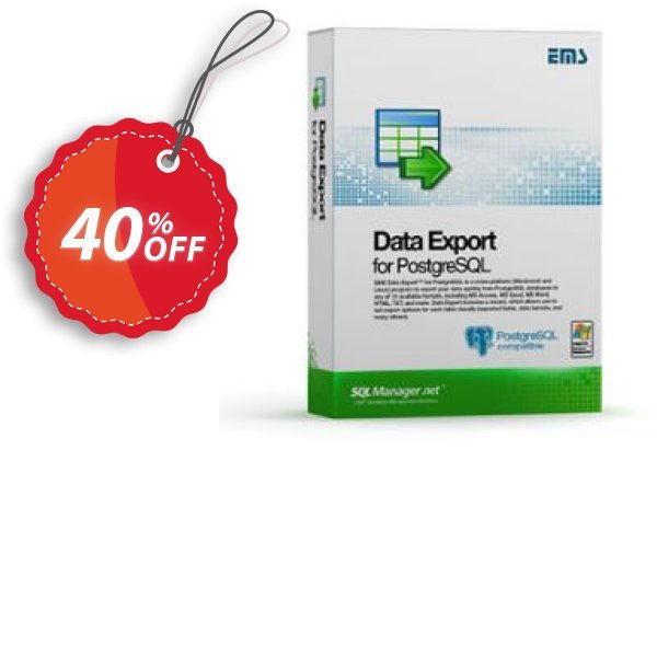 EMS Data Export for PostgreSQL, Business + Yearly Maintenance Coupon, discount Coupon code EMS Data Export for PostgreSQL (Business) + 1 Year Maintenance. Promotion: EMS Data Export for PostgreSQL (Business) + 1 Year Maintenance Exclusive offer 