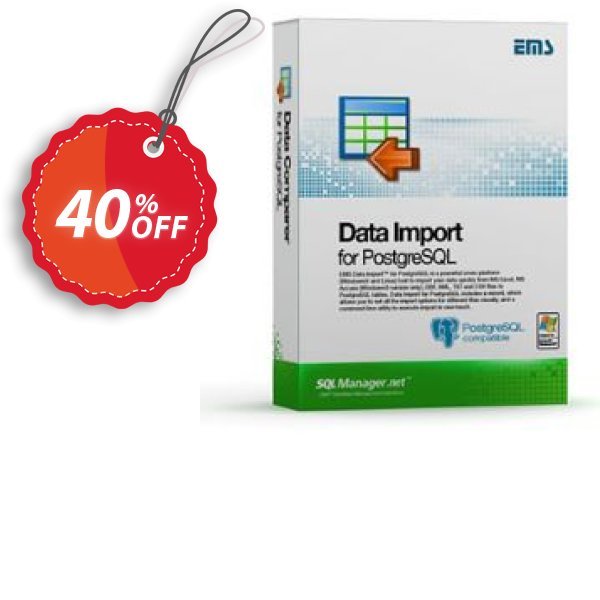 EMS Data Import for PostgreSQL, Business + Yearly Maintenance Coupon, discount Coupon code EMS Data Import for PostgreSQL (Business) + 1 Year Maintenance. Promotion: EMS Data Import for PostgreSQL (Business) + 1 Year Maintenance Exclusive offer 