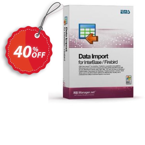 EMS Data Import for InterBase/Firebird, Business + Yearly Maintenance Coupon, discount Coupon code EMS Data Import for InterBase/Firebird (Business) + 1 Year Maintenance. Promotion: EMS Data Import for InterBase/Firebird (Business) + 1 Year Maintenance Exclusive offer 