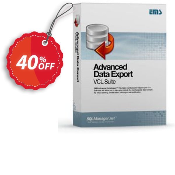 EMS Advanced Data Export VCL Suite, with sources + Yearly Maintenance Coupon, discount Coupon code Advanced Data Export VCL Suite (with sources) + 1 Year Maintenance. Promotion: Advanced Data Export VCL Suite (with sources) + 1 Year Maintenance Exclusive offer 