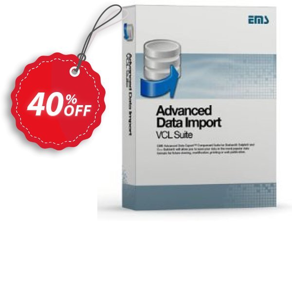 EMS Advanced Data Import VCL Suite, with sources + Yearly Maintenance Coupon, discount We are pleased to announce discount for all MySQL tools until February 13th, 2025.. Promotion: Advanced Data Import VCL Suite (with sources) + 1 Year Maintenance Exclusive offer
