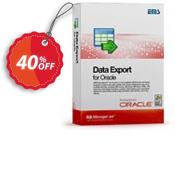 EMS Data Export for Oracle, Business + Yearly Maintenance Coupon, discount Coupon code EMS Data Export for Oracle (Business) + 1 Year Maintenance. Promotion: EMS Data Export for Oracle (Business) + 1 Year Maintenance Exclusive offer 
