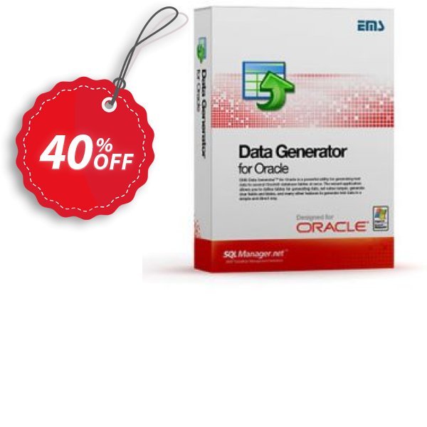 EMS Data Generator for Oracle, Business + Yearly Maintenance Coupon, discount Coupon code EMS Data Generator for Oracle (Business) + 1 Year Maintenance. Promotion: EMS Data Generator for Oracle (Business) + 1 Year Maintenance Exclusive offer 