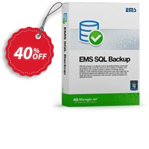 EMS SQL Backup for SQL Server, Business + Yearly Maintenance Coupon, discount Coupon code EMS SQL Backup for SQL Server (Business) + 1 Year Maintenance. Promotion: EMS SQL Backup for SQL Server (Business) + 1 Year Maintenance Exclusive offer 