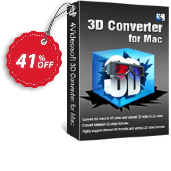 4Videosoft 3D Converter for MAC Coupon, discount 4Videosoft 3D Converter for Mac exclusive discount code 2024. Promotion: 