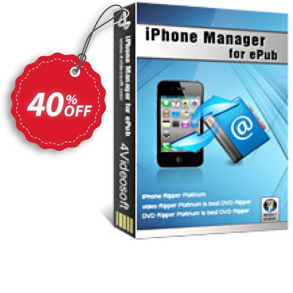 4Videosoft iPhone Manager for ePub Coupon, discount 4Videosoft iPhone Manager for ePub stunning discount code 2024. Promotion: stunning discount code of 4Videosoft iPhone Manager for ePub 2024