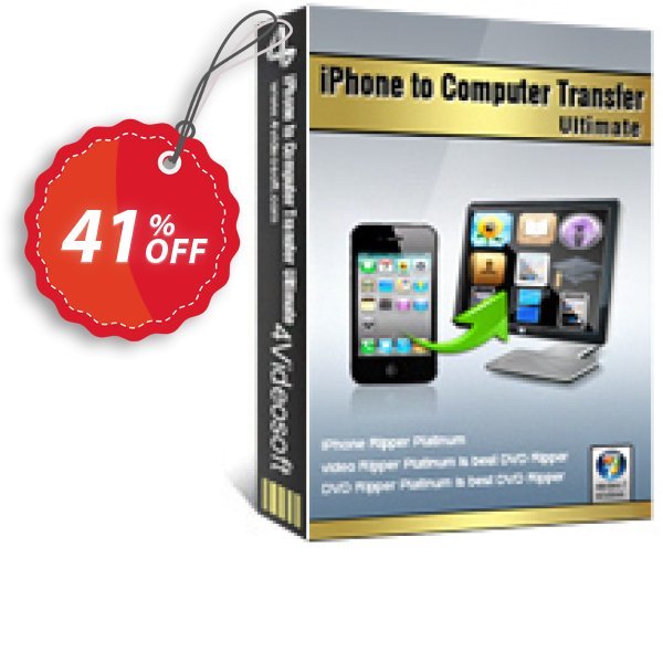 4Videosoft iPhone to Computer Transfer Ultimate Coupon, discount 4Videosoft iPhone to Computer Transfer Ultimate big discount code 2024. Promotion: big discount code of 4Videosoft iPhone to Computer Transfer Ultimate 2024