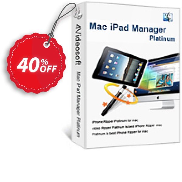 4Videosoft MAC iPad Manager Platinum Coupon, discount 4Videosoft Mac iPad Manager Platinum awful discounts code 2024. Promotion: awful discounts code of 4Videosoft Mac iPad Manager Platinum 2024