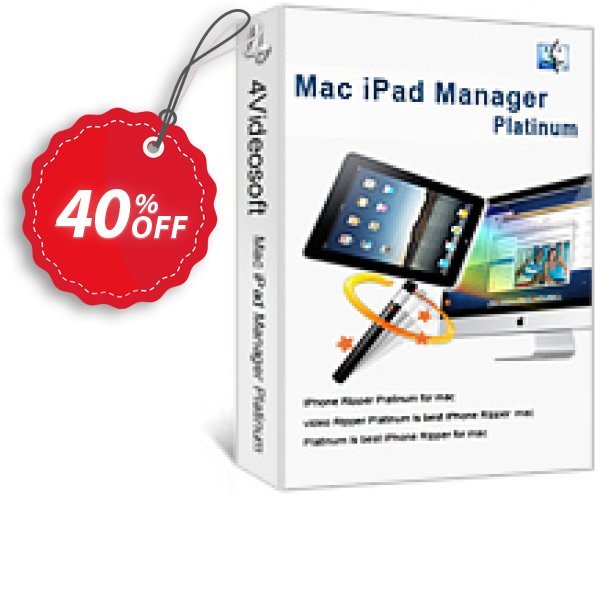 4Videosoft MAC iPad Manager Platinum Coupon, discount 4Videosoft Mac iPad Manager Platinum awful discounts code 2025. Promotion: awful discounts code of 4Videosoft Mac iPad Manager Platinum 2024