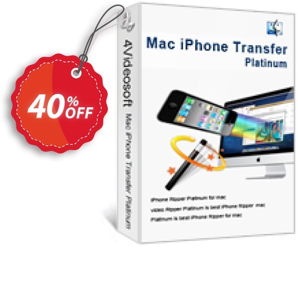4Videosoft MAC iPhone Transfer Platinum Coupon, discount 4Videosoft Mac iPhone Transfer Platinum exclusive discounts code 2025. Promotion: exclusive discounts code of 4Videosoft Mac iPhone Transfer Platinum 2024