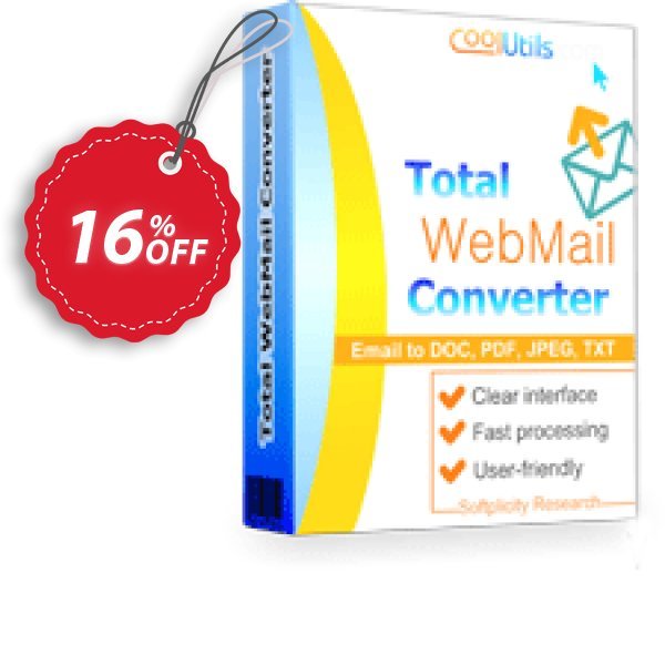 Coolutils Total Webmail Converter Coupon, discount 15% OFF Coolutils Total Webmail Converter, verified. Promotion: Dreaded discounts code of Coolutils Total Webmail Converter, tested & approved