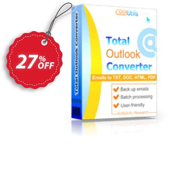 Coolutils Total Outlook Converter, Commercial Plan  Coupon, discount 27% OFF Coolutils Total Outlook Converter (Commercial License), verified. Promotion: Dreaded discounts code of Coolutils Total Outlook Converter (Commercial License), tested & approved