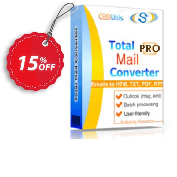 Coolutils Total Mail Converter Pro, Site Plan Coupon, discount 15% OFF Coolutils Total Mail Converter Pro (Site License), verified. Promotion: Dreaded discounts code of Coolutils Total Mail Converter Pro (Site License), tested & approved