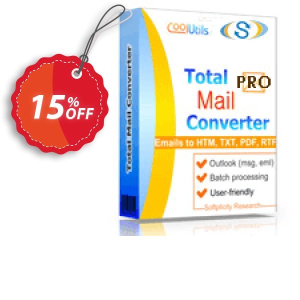 Coolutils Total Mail Converter Pro, Server Plan Coupon, discount 15% OFF Coolutils Total Mail Converter Pro (Server License), verified. Promotion: Dreaded discounts code of Coolutils Total Mail Converter Pro (Server License), tested & approved