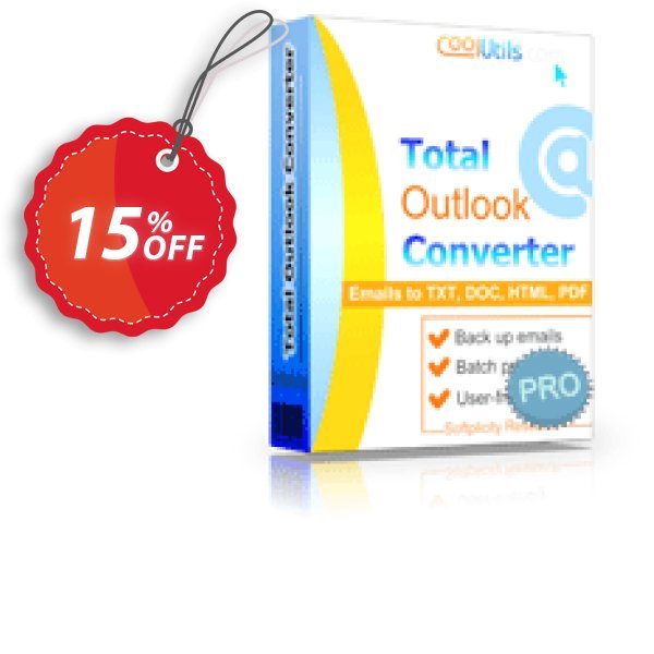 Coolutils Total Outlook Converter Pro, Server Plan  Coupon, discount 15% OFF Coolutils Total Outlook Converter Pro (Server License), verified. Promotion: Dreaded discounts code of Coolutils Total Outlook Converter Pro (Server License), tested & approved