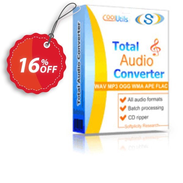 Coolutils Total Audio Converter Coupon, discount 30% OFF JoyceSoft. Promotion: