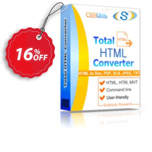 CoolUtils Total HTML Converter Coupon, discount 30% OFF JoyceSoft. Promotion: 
