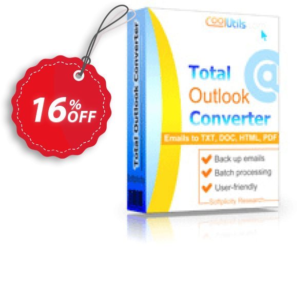 Coolutils Total Outlook Converter Coupon, discount 30% OFF JoyceSoft. Promotion: 