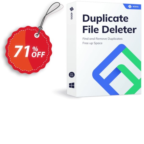 4DDiG Duplicate File Deleter for MAC Coupon, discount 70% OFF 4DDiG Duplicate File Deleter for MAC, verified. Promotion: Stunning promo code of 4DDiG Duplicate File Deleter for MAC, tested & approved