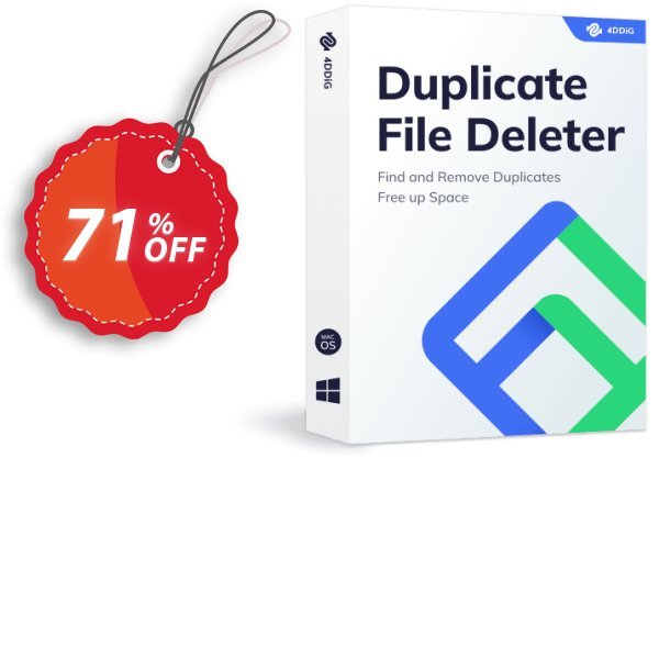 4DDiG Duplicate File Deleter for MAC, Monthly  Coupon, discount 70% OFF 4DDiG Duplicate File Deleter for MAC (1 Month), verified. Promotion: Stunning promo code of 4DDiG Duplicate File Deleter for MAC (1 Month), tested & approved