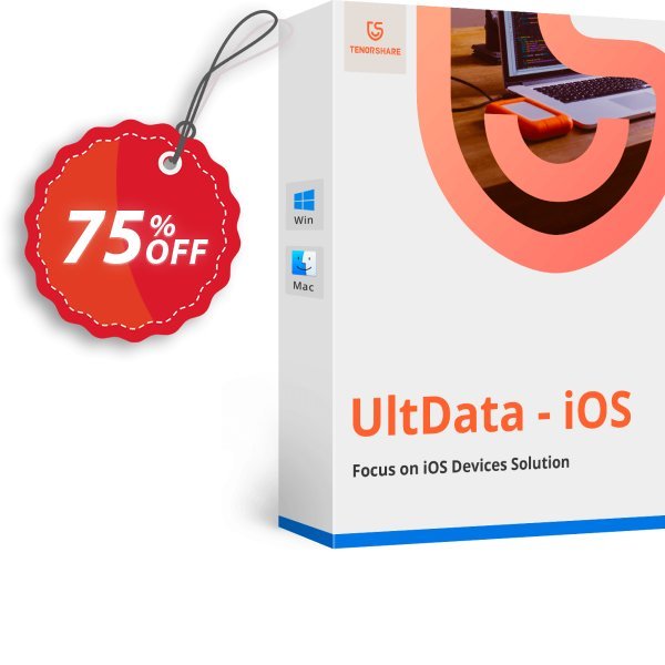Tenorshare UltData for WINDOWS & MAC Coupon, discount 75% OFF Tenorshare UltData for Windows/Mac, verified. Promotion: Stunning promo code of Tenorshare UltData for Windows/Mac, tested & approved
