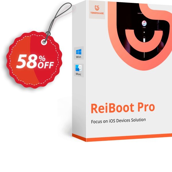 Tenorshare ReiBoot Pro for MAC Coupon, discount 58% OFF Tenorshare ReiBoot Pro for Mac, verified. Promotion: Stunning promo code of Tenorshare ReiBoot Pro for Mac, tested & approved