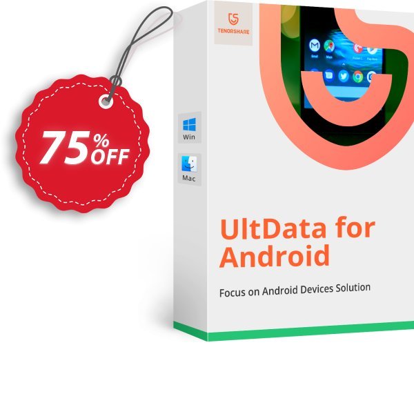 Tenorshare UltData for Android Coupon, discount 75% OFF Tenorshare UltData for Android, verified. Promotion: Stunning promo code of Tenorshare UltData for Android, tested & approved