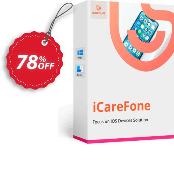 Tenorshare iCareFone, Yearly Plan  Coupon, discount 78% OFF Tenorshare iCareFone (1 Year License), verified. Promotion: Stunning promo code of Tenorshare iCareFone (1 Year License), tested & approved