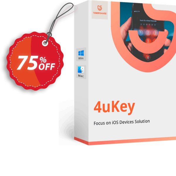 Tenorshare 4uKey - Screen Passcode Unlocker Coupon, discount discount. Promotion: coupon code
