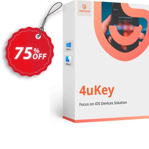 Tenorshare 4uKey for MAC, Lifetime Plan  Coupon, discount 75% OFF Tenorshare 4uKey for Mac (Lifetime License), verified. Promotion: Stunning promo code of Tenorshare 4uKey for Mac (Lifetime License), tested & approved