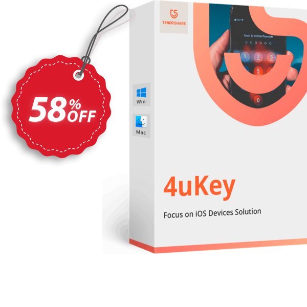 Tenorshare 4uKey for MAC, Monthly Plan  Coupon, discount 58% OFF Tenorshare 4uKey for Mac (1 Month License), verified. Promotion: Stunning promo code of Tenorshare 4uKey for Mac (1 Month License), tested & approved