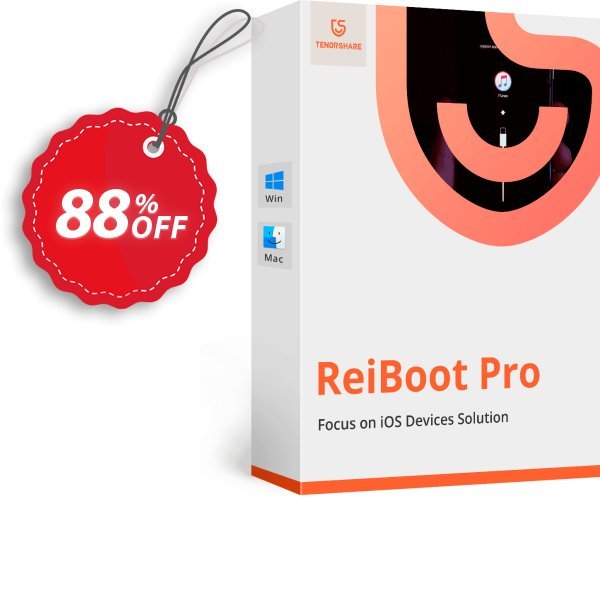 Tenorshare ReiBoot Pro for MAC, 11-15 Devices Coupon, discount discount. Promotion: coupon code