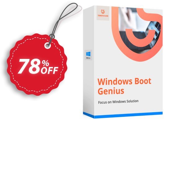 Tenorshare WINDOWS Boot Genius, 2-5 PCs  Coupon, discount Promotion code. Promotion: Offer discount