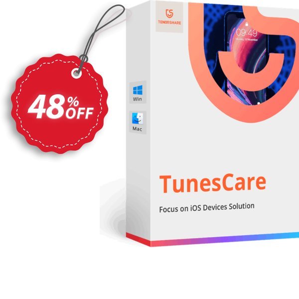 Tenorshare TunesCare Pro Coupon, discount discount. Promotion: coupon code