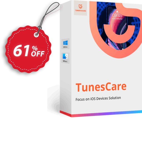 Tenorshare TunesCare Pro for MAC, Monthly Plan Coupon, discount discount. Promotion: coupon code
