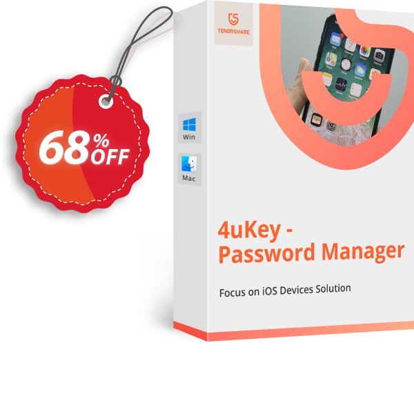 Tenorshare 4uKey Password Manager, Yearly Plan Coupon, discount 68% OFF Tenorshare 4uKey Password Manager (1 Year License), verified. Promotion: Stunning promo code of Tenorshare 4uKey Password Manager (1 Year License), tested & approved