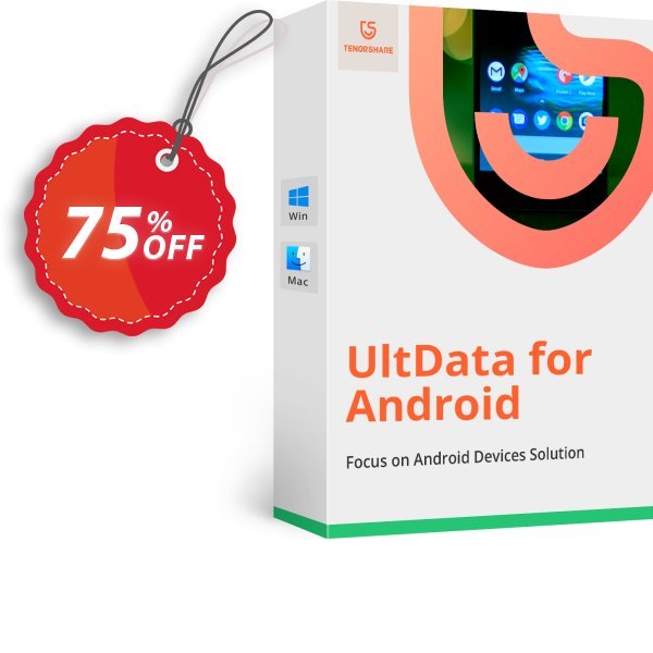 Tenorshare UltData for Android, MAC  Coupon, discount 75% OFF Tenorshare UltData for Android (Mac), verified. Promotion: Stunning promo code of Tenorshare UltData for Android (Mac), tested & approved