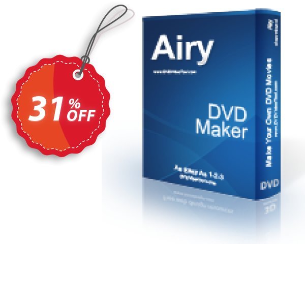 Airy DVD Maker Coupon, discount 30% OFF Airy DVD Maker, verified. Promotion: Awesome discounts code of Airy DVD Maker, tested & approved