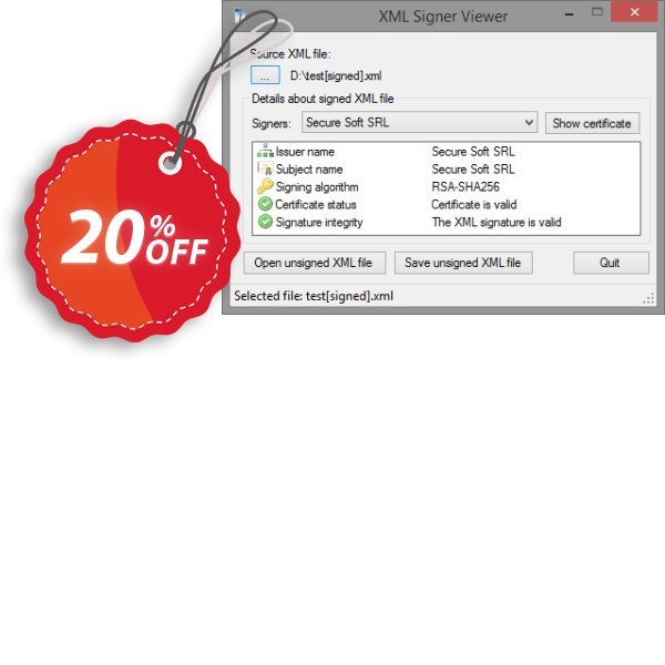 XML Signer Coupon, discount XML Signer Amazing promotions code 2025. Promotion: Amazing promotions code of XML Signer 2024