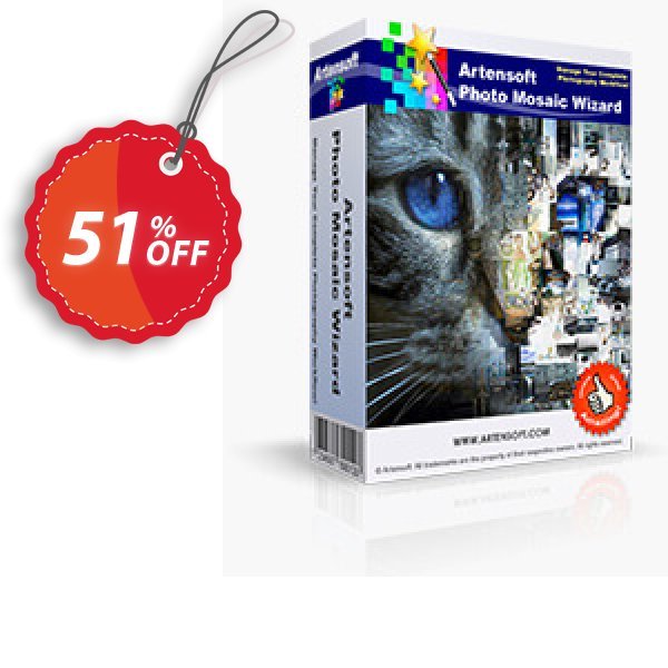 Artensoft Photo Mosaic Wizard Coupon, discount 50% OFF Artensoft Photo Mosaic Wizard, verified. Promotion: Stunning promotions code of Artensoft Photo Mosaic Wizard, tested & approved