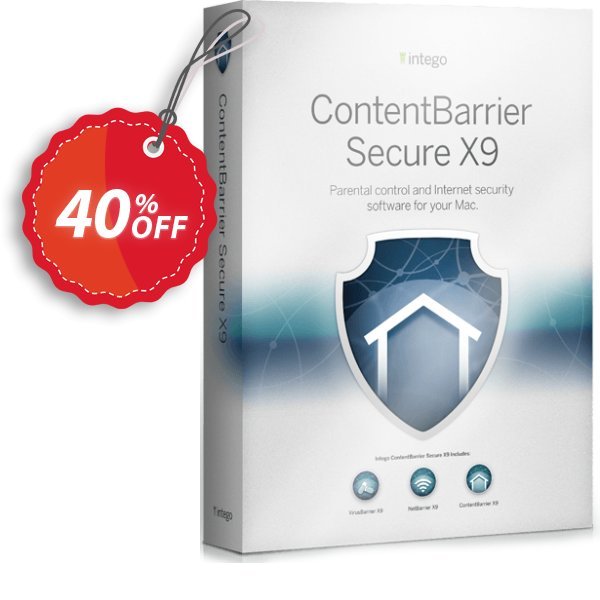 Intego ContentBarrier Secure X9 Coupon, discount 40% OFF Intego ContentBarrier Secure X9, verified. Promotion: Staggering promo code of Intego ContentBarrier Secure X9, tested & approved