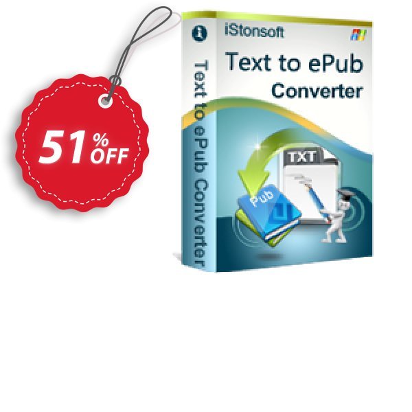 iStonsoft Text to ePub Converter Coupon, discount 60% off. Promotion: 