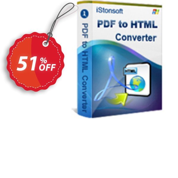 iStonsoft PDF to HTML Converter Coupon, discount 60% off. Promotion: 
