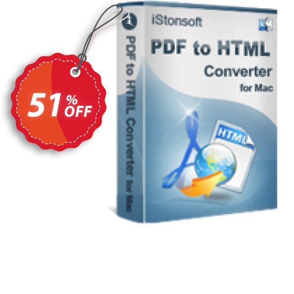 iStonsoft PDF to HTML Converter for MAC Coupon, discount 60% off. Promotion: 