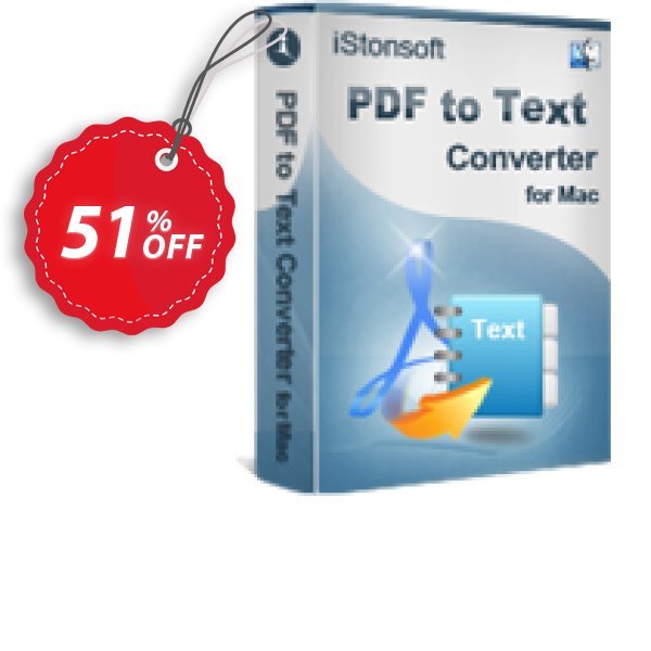iStonsoft PDF to Text Converter for MAC Coupon, discount 60% off. Promotion: 
