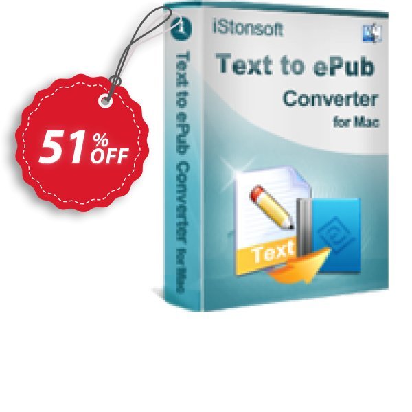 iStonsoft Text to ePub Converter for MAC Coupon, discount 60% off. Promotion: