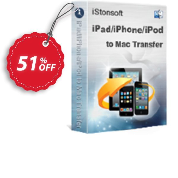 iStonsoft iPad/iPhone/iPod to MAC Transfer Coupon, discount 60% off. Promotion: 